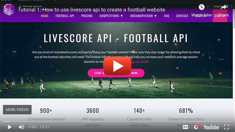 Football Livescore Widgets, Live Widget, Livescore API XML